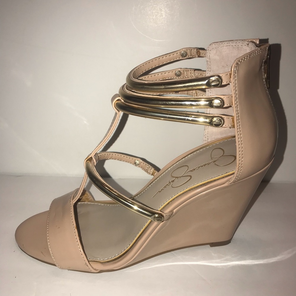Jessica Simpson Marnea Size 7 Wedge Sandals Nude
